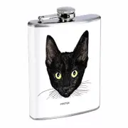 Black Cat Em6 Flask 8oz Stainless Steel Hip Drinking Whiskey