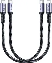30cm USB 4 Cable 2 Packs, SUMPK 240W USB C to USB C Cable, 40Gbps High Speed Data Transfer and Single 8K or Dual 4K Display Video Output Compatible with Thunderbolt 4
