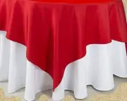 Red Linen Tablecloth. 54 Inch Square