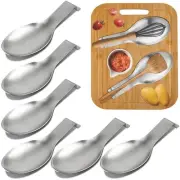 6 Pcs Stainless Steel Spoon Rest, Spatula Ladle Holder, Metal Utensil Rest, S...
