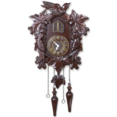 Kendal Linde Wood Cuckoo Clock Handcrafted with Black Forest Bird Decoration