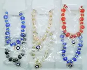 wholesale 6 pcs evil eye heart pendant beads stretch fashion jewelry bracelets