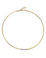 Alberto Amati 14K Yellow Gold Diamond Omega Link Collar Necklace, 16-18