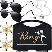 YOTNUS Ring Box Bearer Security Wedding Set Ring Gifts Sun Glasses,Ring Box Security Badge and EarPiece for Ring Proposal