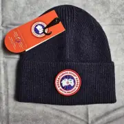 Canada Goose Arctic Disc Wool Beanie Men's Navy Blue