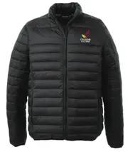 Black Puffer Jacket With Logo