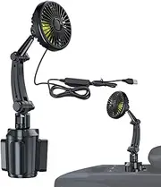 Vehicle Cup Holder Fan - Golf Cart Fan - Truck Fan with Adjustable Base, USB Fan, Portable Car Air Conditioner, Vehicle Fan 3