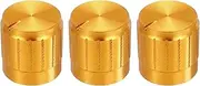 uxcell 3pcs Potentiometer Knob Knurled Shaft Gold Aluminum 6mm Shaft Dia. Rotary Knob 17mmx17mm Volume Control Knob