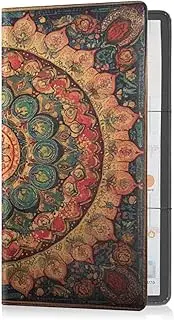 [Caihoyu] Leather Auto Registration Insurance & ID Card Holder Men Women Automobile Wallet Case Organizer for Cards, Essential Document Driver License Bohemian Pattern Boho Vintage Mandala