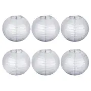 6pcs 10 Inch Folding Hanging Paper Lanterns for Wedding Home Party Silver