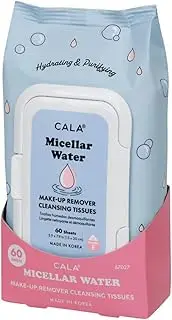Cala Micellar water make-up remover cleansing tissues 60 count, 60 Count