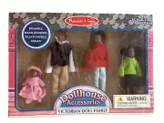 Melissa & Doug Victorian Dollhouse Doll Family African American Poseable Figures