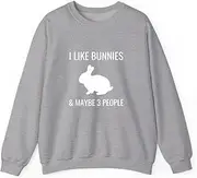 [X.Style] I Like Bunnies & Maybe People Bunny Lover ds011 Sweater Grey L