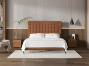 My Style Buttoned Headboard & Drawer Base - King / Gingerbread / Slimline Base
