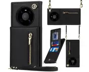 021 Crossbody Phone Case Wallet Phone Protective Case Zipper PU Leather Case for Huawei Mate40