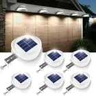 Gutter Lights, 6 Pack Solar Patio Decor Lights with 9 LED Waterproof Fence Li...