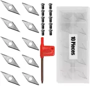 Twotrees 10Pcs Tungsten Carbide Cutters Set for Wood Lathe Turning Tools, Includ