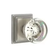 Emtek Georgetown Crystal Door Knob Privacy Set Wilshire Rosette Pewter