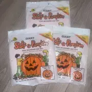 Halloween Decorated Leaf Bag Compostable Yard Stuff A Pumpkin 3 Vtg 1990