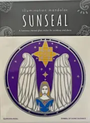 Stained Glass Window Decal GUARDIAN ANGEL Mandala SUNSEAL Transparent Sticker