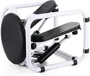Mini Stepper Desk Multi-Functional Twist Stepping Machine Bench with Resistance Bands, Indoor Fitness Hydraulic Stair St