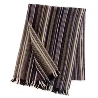 在飛比找蝦皮商城優惠-GINZA U條紋配色羊毛圍巾(卡其藍)359999