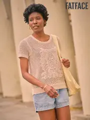 FatFace Natural Crab Pattern Knitted T Shirt (AK4304) | $127