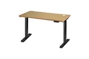 Oikiture 150cm Electric Standing Desk Dual Motor Black Frame OAK Desktop