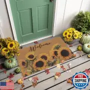 XuoAz Sunflower-Welcome-Entrance-Doormat Floral Spring-Fall-Front-Door-Mat No