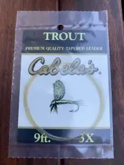 Cabela’s Trout Tapered Leader 9 FT 3X -BRAND NOS RARE
