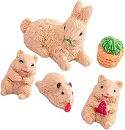ifundom 5 Pcs Resin Animals Figurines Cute Ornaments for Fairy Garden Dollhouse Decor Easter Egg Fillers Charming Garden Accessories Whimsical Home Ambiance