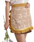 Floosum Lovely Waist Apron with 2 Pockets - Cotton Lace Embroidered Server Ap...