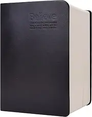 SAYEEC Thick Lined Journal Notebook 720 Pages Leather Journals for Writing 360 Sheets College Ruled Notebook B6 Black Soft Cover Vintage Believe Daily Diary Gifts for Men Women Travel Work Note Taking