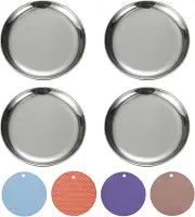 Cat Food Dishes, Stainless Steel Cat Shallow Dish Relief Whisker Fatigue Cat Foo