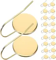 Tofficu 20pcs Earrings Wire Hooks Blanks: Cabochon Settings Trays Stainless Steel Earrings Bezel Blanks for DIY Craft Jewelry Making Golden