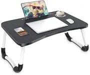 Foldable Laptop Bed Table Lap Standing Desk for Bed and Sofa Breakfast Lapdesk(Black)
