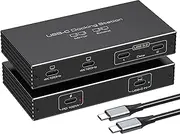 TJCXELE USB C Splitter Dual Monitor 4K120Hz Thunderbolt Docking Station 6-in-1 Dual USB C Monitor 100W PD, 10Gbps USBC Data Ports USBC Splitter 1 in 4 Out for Dell/HP/MacBook and Other Laptops