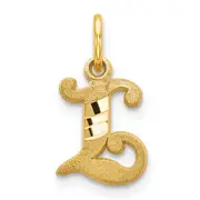 14K Yellow Gold Letter L Initial Charm