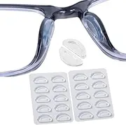 Eyeglass Nose Pads, Anti Slip Nose Pads for Glasses with Super Sticky Backing, Soft Silicone Adhesive Glasses Nose Pad (10 Clear Pairs)