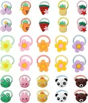 Zeayebsr Pack of 30 Baby Hair Bobbles Colourful Sunflower Hair Bows with Soft Seamless Ponytail Holder for Toddlers Babies Girls Hair Bobbles Girls