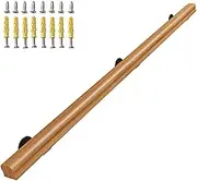 Wood Stairs Banister Hand Rails - 3m/3.5m/4m/4.5m, Staircase Handrail for Indoor Outdoor Home Bathroom Corridor Decking Staircase Railing(5ft/150cm)