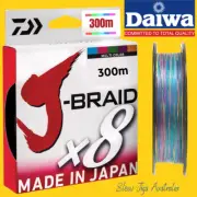 DAIWA J-BRAID 14lb-60lb 300m X8 MULTICOLOURED Fishing Line Jigs Lures Vibes