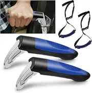 2Pcs Car Door Assist Handle, 3 in 1 Vehicle Support Handles Seatbelt Cutter Window Breaker, Portable Automotive Handle Assist for Elderly and Car Emergency Tool (Blue)