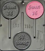 Sweet 16 Lollipop Chocolate Candy Mold 3386 NEW