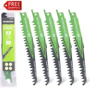 WORKPRO 5-Piece Reciprocating Saw Blades Set | Sabre Saw Blades for Cutting Bran
