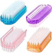 Nail Brush Two Sided Hand Fingernail Scrub Brushes Soft Stiff Bristles Scrubber Nails Toes Cleaning Brush for Men Women Kids 4 PCS