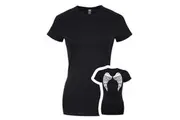 Grindstore Womens/Ladies Angel Wings T-Shirt (Black) - UTGR1665