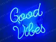 Good Vibes Blue Acrylic 14" Neon Light Sign Lamp Event Bedroom Home Wall Decor