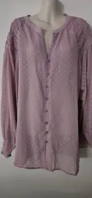 LADIES **AUTOGRAPH* BLUSH PINK SMOCK SHOULDER TOP**SIZE 24*NEW WITH TAGS*