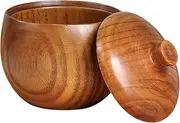MAGICLULU Versatile Wooden Condiment Jar Kitchen Spice Holder Lid Loop Storage Container for Tea Salt Sugar Curry
